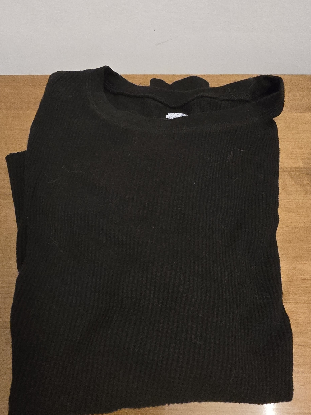Boys Black Ribbed Crewneck Long Sleeve Shirt